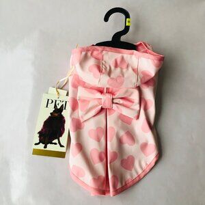 Rachel Zoe  Dog Rain Coat Heart  Pink  Size : XS